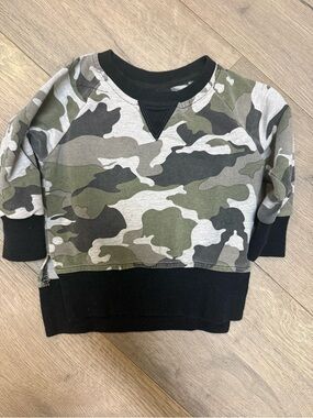 Little Bipsy Kids Camo Crewneck Sweatshirt - Green & Black